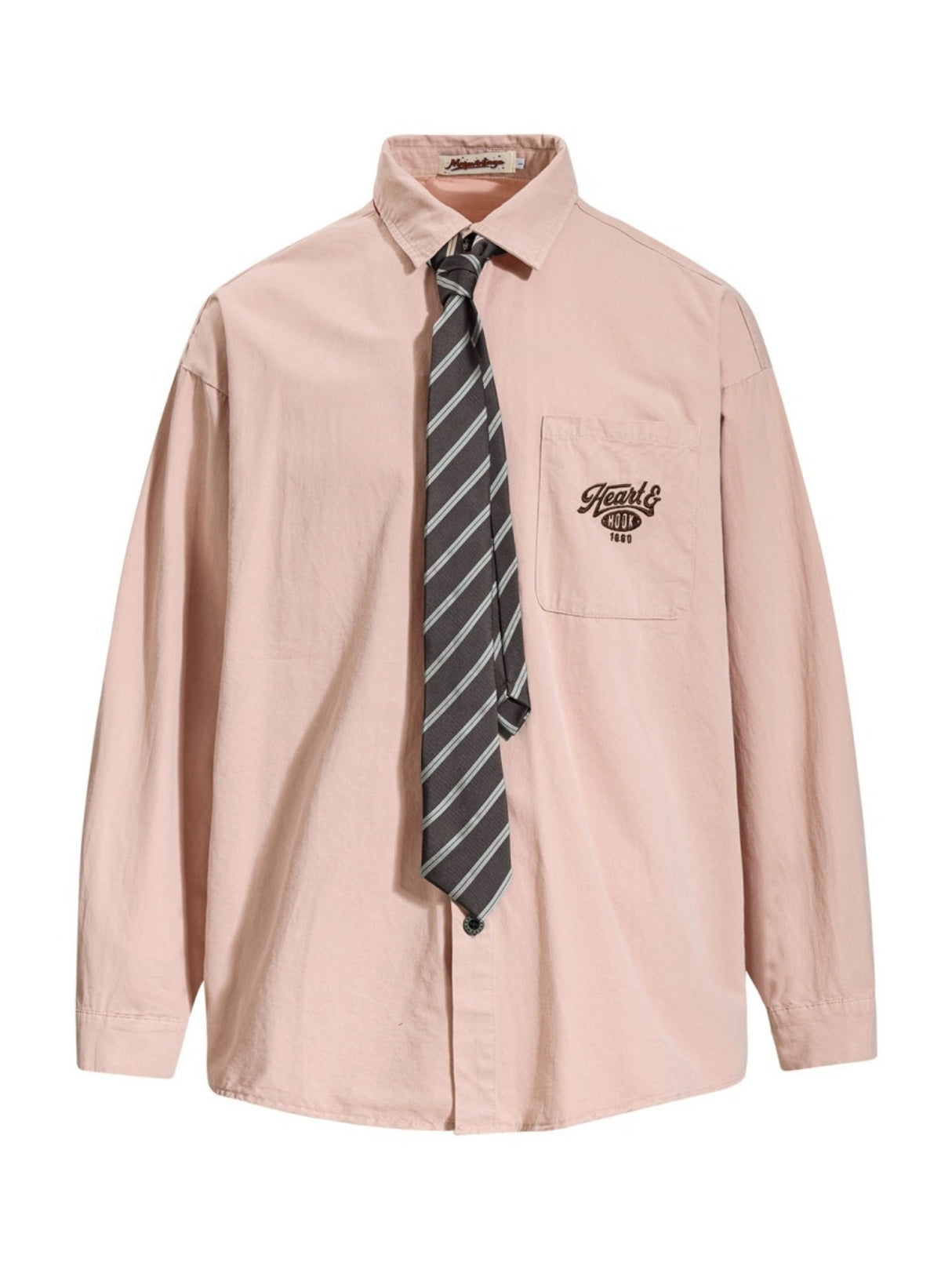 Liber Autumn Neutral wear Tie Plaid Shirts