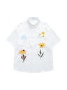 Retro Cityboy Flower Embroidery Shirts