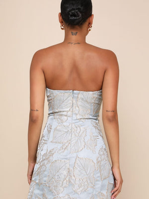 Brokat-Jacquard-Tube-Top-Partykleider, Mini- und kurze Kleider