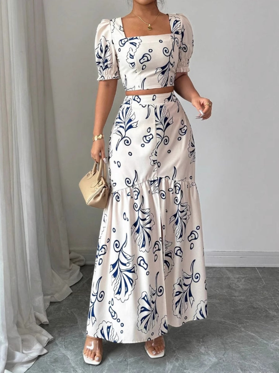 Jacket Skirt Hit Plants And Flowers 2-piece Sets