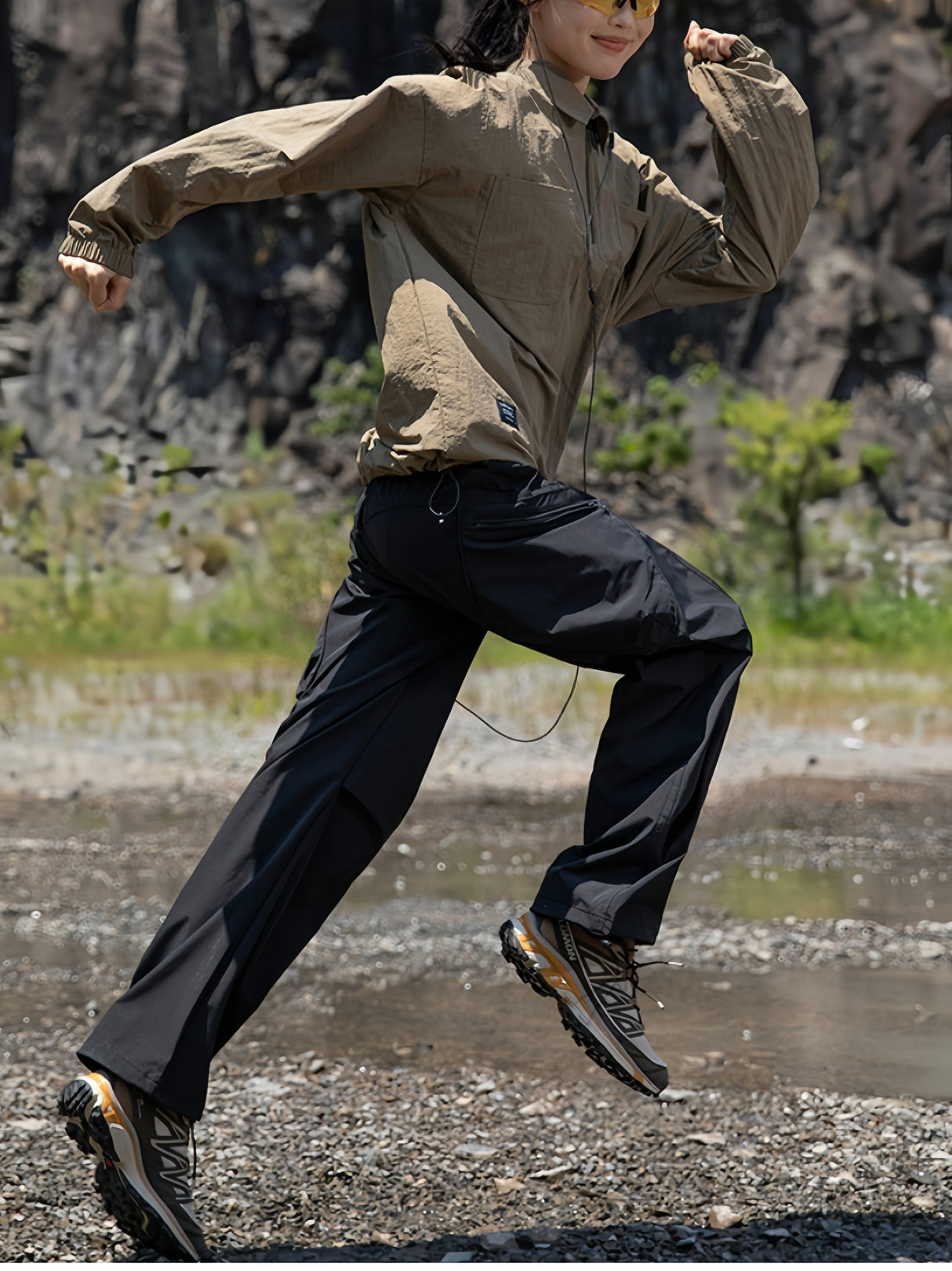 Outdoor Mountain Climbing Water Proof Loose Half Zipper POLO Shirt