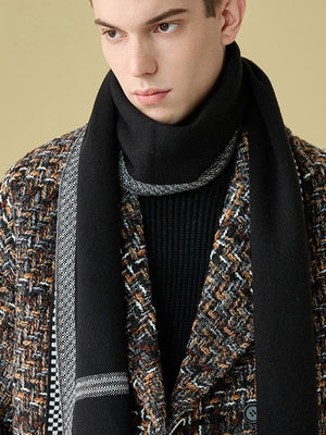 Écharpes en laine à rayures et à carreaux