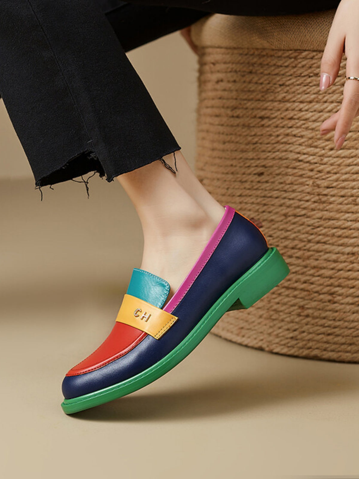 Colorful Patchwork Loafers