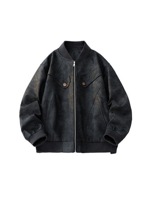 Retro Snake And Python Pattern Stereo Short Leather Jacket Jackets