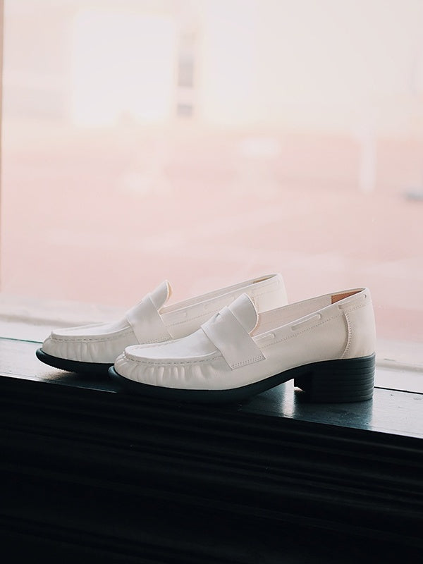 BIUCILI Mutual Performance Chic, Versatile, Elegant, Mid-heel Retro Loafers For Petite Women, Chunky Heel, Plus Size.