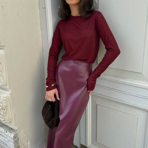 Stylish And Sexy High-waisted Slim-fitting Slit Bodycon Skirt