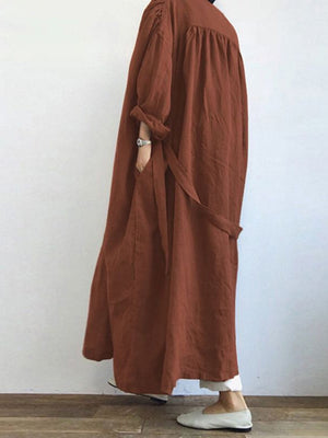 Leisure Long Sleeve Loose Long Trench Coats
