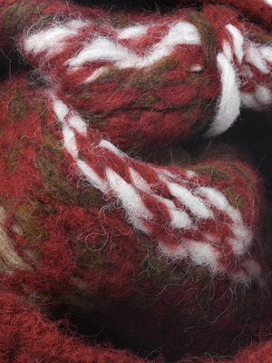 Gestreifte Jacquard-Mütze mit Umschlag, dick gestrickte Wintermütze, mit Thermofleece gefüttert, Einheitsgröße