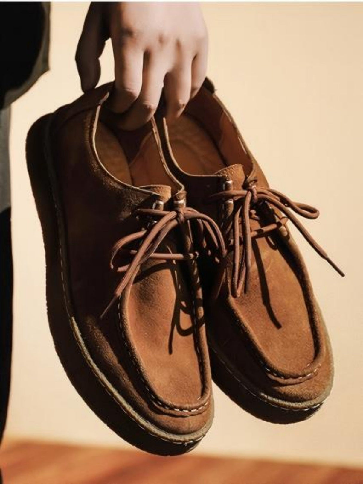 Outdoor Suede Lace-up Flat Shoes