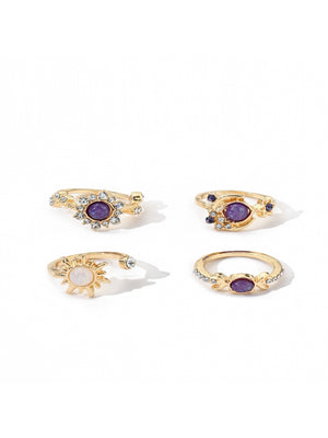 Colored Gemstone Ring Set