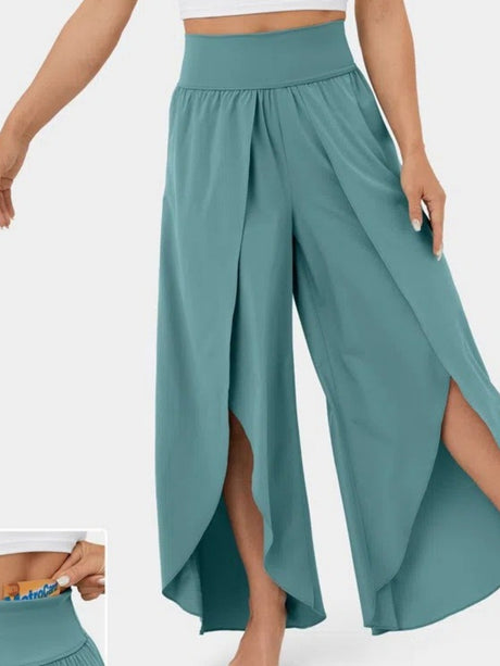 Chiffon Pleated High-waisted High Fork Yoga Pants
