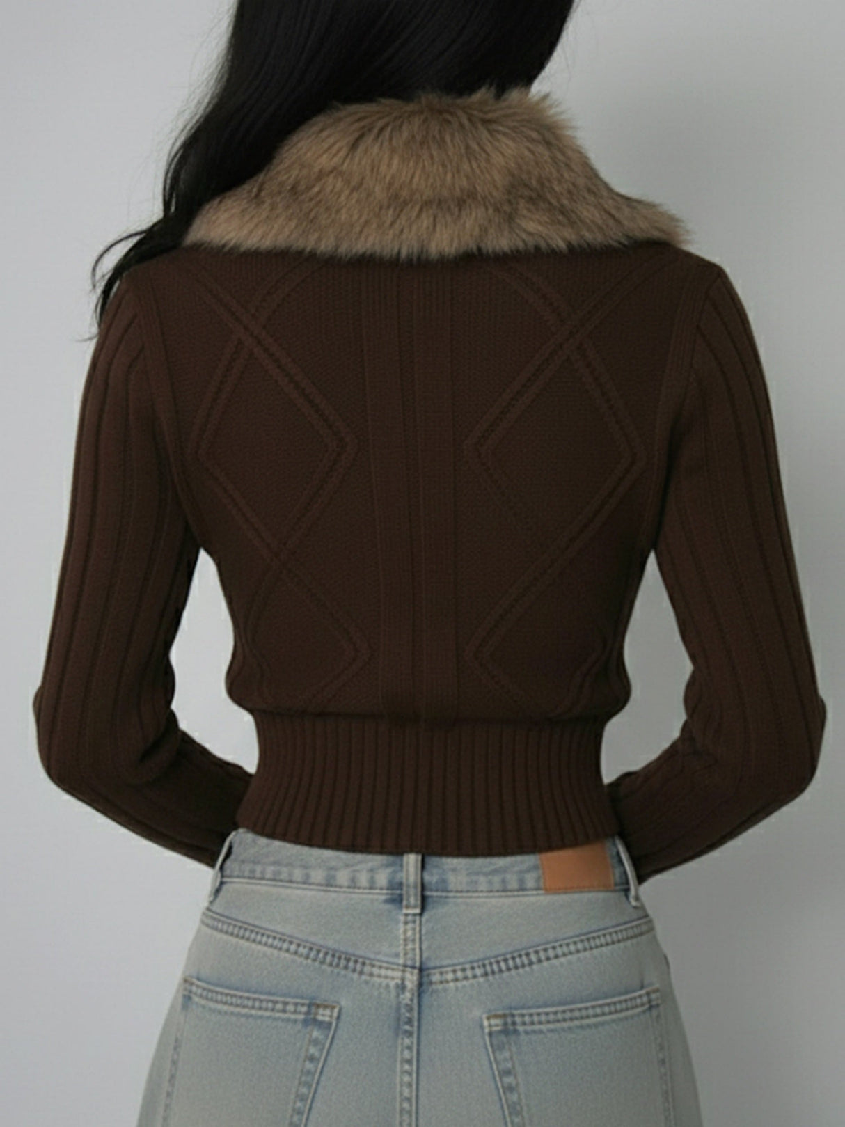 Warm Lapel Plush Patchwork Hoodies Zipper Jackets