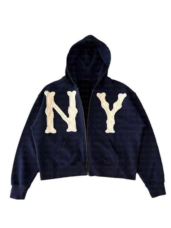 Liber Autumn Neutral Letter Printed Hoddie Jackets
