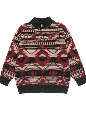 Contrasting Colors Ethnic Style Leisure Sweaters Cardigan