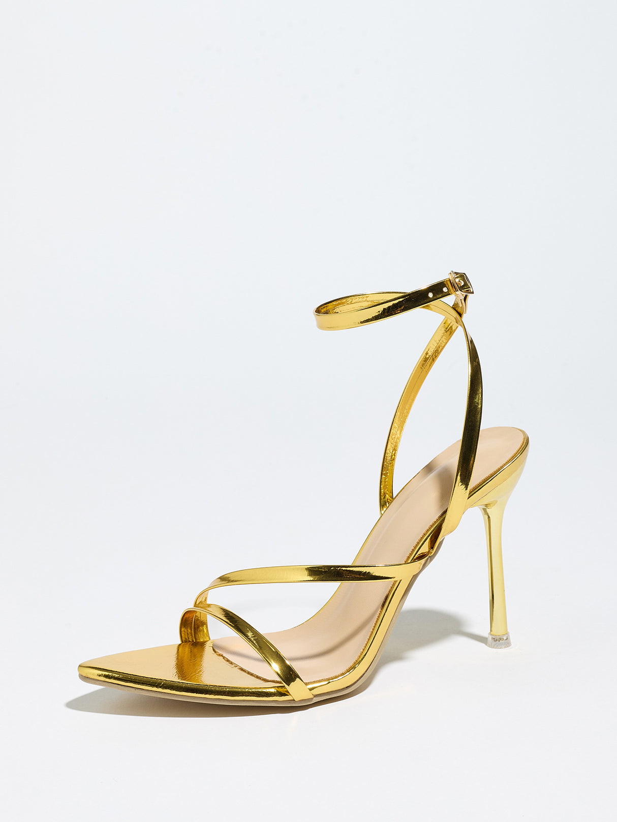 Sexy Gold Strappy High-heeled Sandals