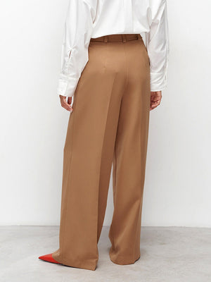 Casual, Slimming, High-waisted, Floor-length Suit Pants