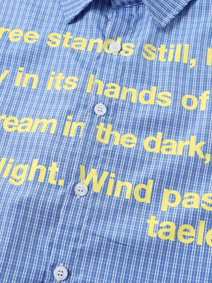Hip Hop Letter Printed Plaid Loose-fit Shirts