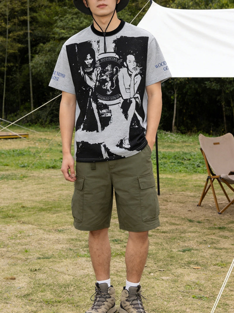 Rock Retro Portrait Printed T-shirts