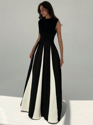 Color-blocked Splicing Parties Maxi Dresses