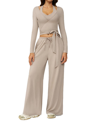 Sanded Yoga Quick-drying Sports Three-piece Gym Outfit