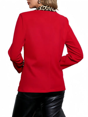 Slim Fit Stitching Leopard Blazers