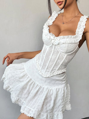 Trim Fishbone Bra Sweet Off-shoulder Style Tank Tops&Camis