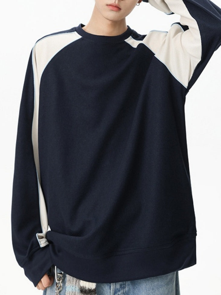 Liber Autumn Neutral wear Color matching Solid Color T-shirts
