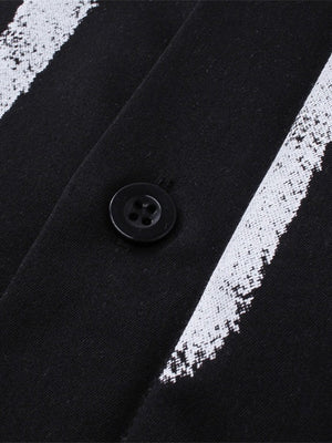 Retro Graffiti Letter Print Loose Lapel Long-sleeved Shirt