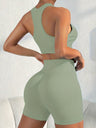 Cross-back Beauty Seamless Bra Hip-lifting Shorts Fitness Workout Set