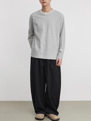 Minimalism Small V-neck Loose-fit T-shirts