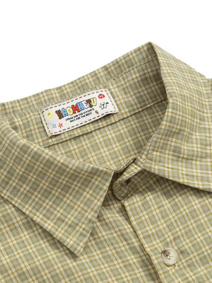 Liber Autumn Neutral wear Fake two pieces Plaid Shirts
