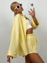 Long-sleeved Shirt Shorts 2-piece Sets