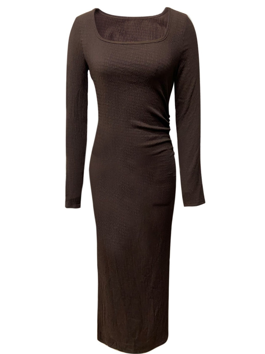 Liber Summer Women's Solid Square Collar Maxi Dresses