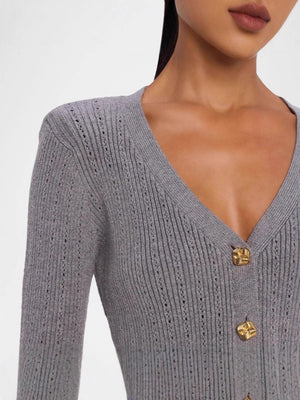 Liber Spring Women's Solid Color V-neck Ruffle Sweaters