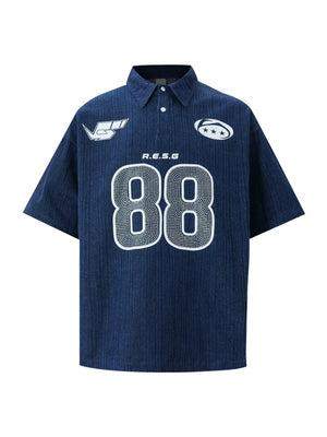 Rhinestone-studded Number No. 88 Polo Shirts
