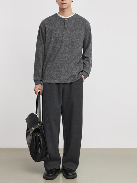 Layered-look Henry Collar T-shirts