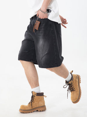 Washed Denim Five Points Shorts