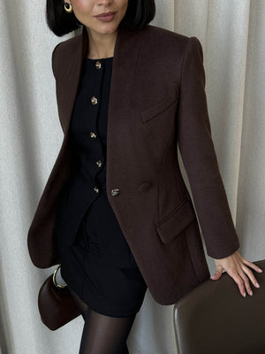 Single Buckle Slim Fit Pocket Long Sleeve Workplace Formal Custom-made Suit Jacket