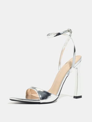 Silver Party High-Heeled Sandals