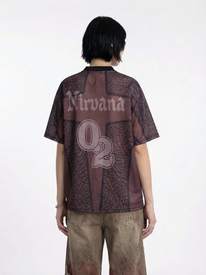 Printed Hollow Out Jersey T-shirts