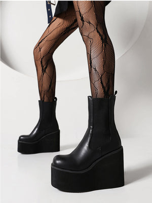 Wedge Platform Chelsea Boots