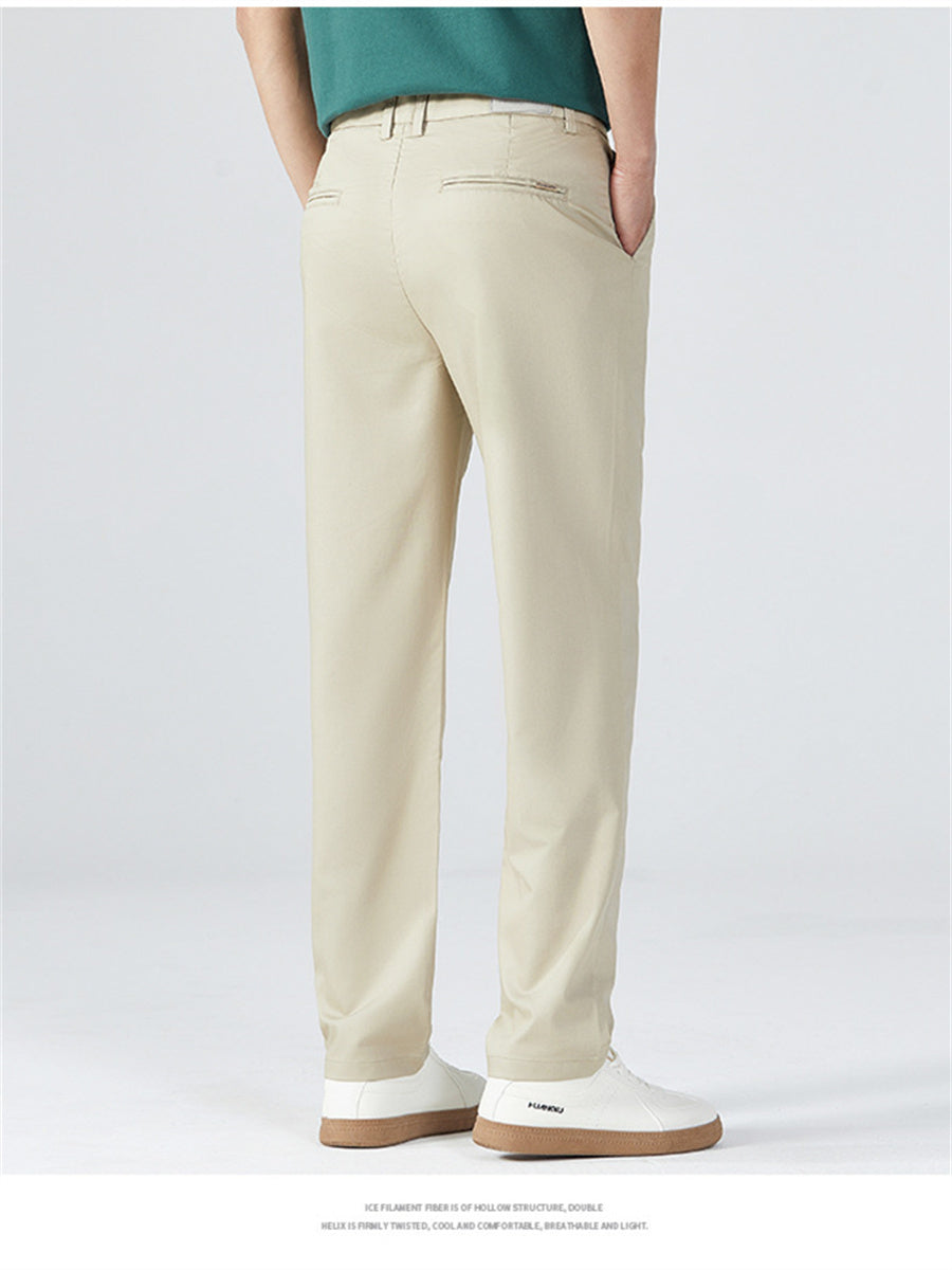 Liber Spring Men's Pocket decoration Solid Color Pants