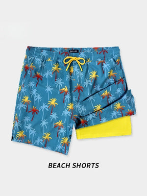 Printed Stretch Loose-fit Quick-drying Beach Shorts