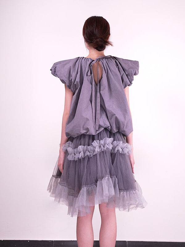 Short-sleeved Top With Small Waves
