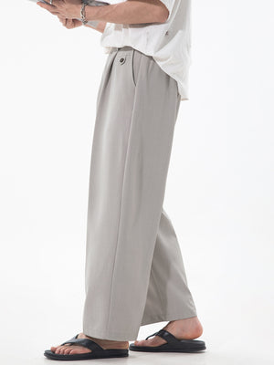 Gathering Old Money Style Nine Points Dress Pants Pants