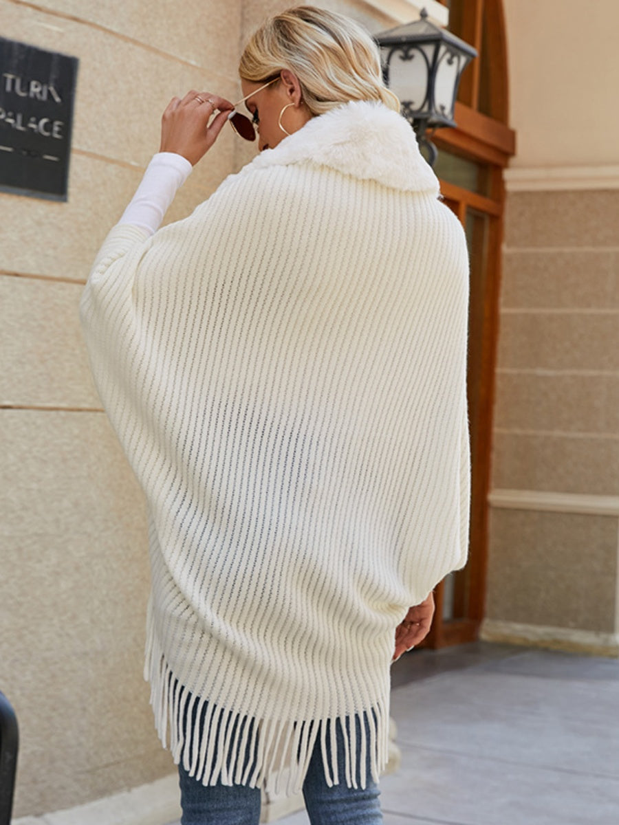 Fur Collar Tassel Cloak Cardigans
