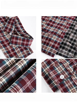 Liber Autumn Men's Color matching Plaid Shirts