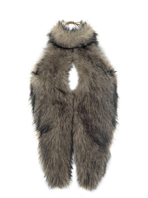 Furry Neckband Backless Sleeveless Crop Top Vest