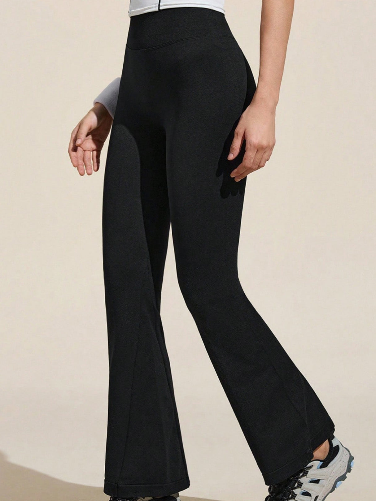 Seamless Exercise Yoga Fitness High-waisted, Tummy-flattening Elastic Flared Trousers