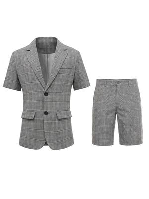 Light Business Leisure Plaid Suit Set 2-piece Sets